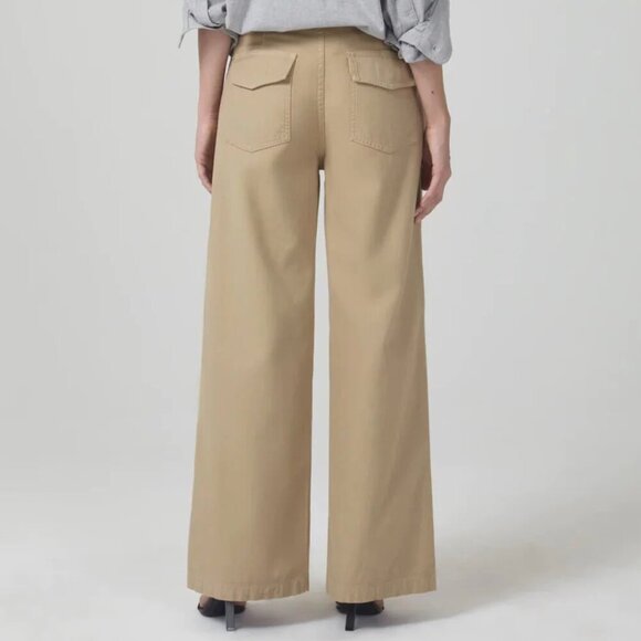 Citizens of Humanity Paloma Utility Trousers Wide Leg Pants Khaki - Picture 2 of 15